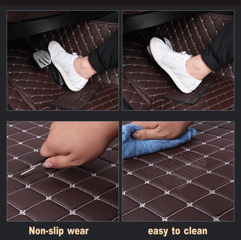 Custom Waterproof Leather Car Floor Mats Fit for Most Car SUV Truck & Sportscar All Weather Protection Vehicles (Black) - color: Black