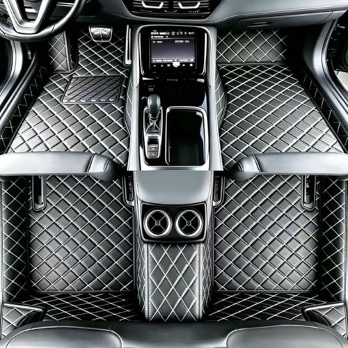 Customize Floor mats for car fit 99% Sedans SUV Sports,Custom Automotive Floor mat Fit Truck, All Weather Men Women Car Protection Pads Non-Slip auto Floor Liners (Black White), RH2206UPR - color: Black white