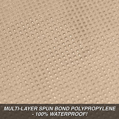 Budge Rain Barrier Cover Fits Sedans up to 22' Long | Waterproof | Breathable, Tan, 264" L x 70" W x 53" H (RSD-5)