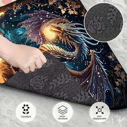 Universal Car Trunk Mat 29" x 39", Dreamy Fire Dragon All Weather Trunk Protection Cargo Liner, Durable Cargo Mat Rear Trunk Liner, Stylish Vehicle Interior Accessories Suitable for Most Car Models - color: Dreamy Fire Dragon