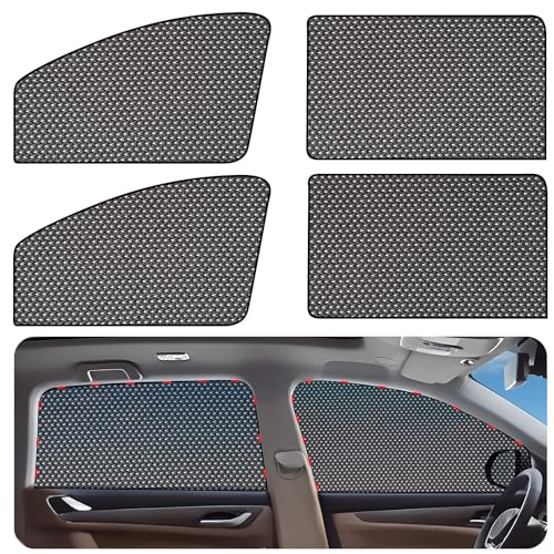 ZATOOTO Car Window Shades, Car Window Covers Baby Breathable Mesh UV Heat Protection Universal Fit for Most Vehicles Easy Magnetic Installation Perfect for Camping Travel Napping - size: 14#Mesh 4pack kit
