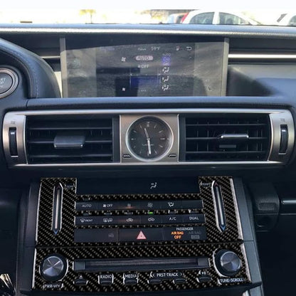 NVCNX Car Dashboard CD Panel Dash Cover Decal Compatible with Lexus IS250 2014 2015 / IS200t 2016 2017 / IS300 2016-2020 / IS350 2014-2020 Carbon Fiber Interior Trim Accessories Black - B - color: CD Panel - B