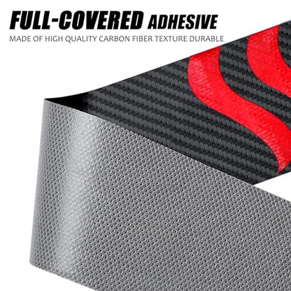 Door Sill Protector Compatible with Dodge Charger Challenger 4PCS Door Sill Protector with Plastic Scraper Carbon Fiber Leather Door Entry Guard Decoration | SS Shape|