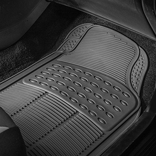 FH Group Climaproof™ Trimmable Non-Slip Vinyl Floor Mats Full Set - Universal Fit for Cars Trucks and SUVs (Gray) F11306 + F16400 - color: Gray, style: Combo Set