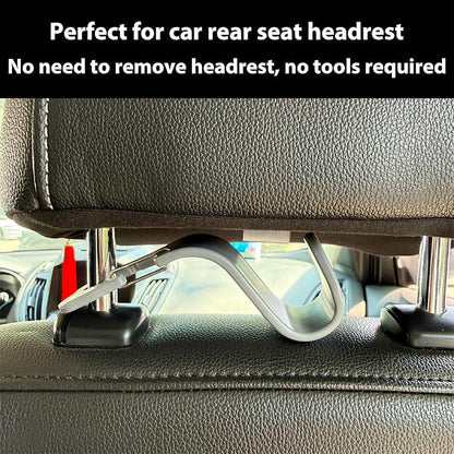 Car Seat Headrest Hooks, Car Organizer Hanger Storage Hooks for Handbags Purses Groceries Backpack Coat 4 Pack (Gray) - color: Gray