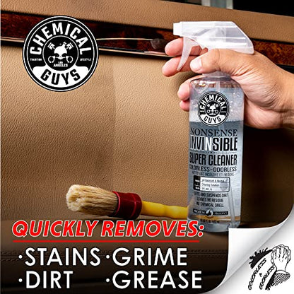 Chemical Guys Nonsense Colorless & Odorless All Surface Cleaner - Interior Cleaner, Safe for Vinyl, Rubber, Plastic, Carpet, and Upholstery, pH Balanced, Residue-Free, Unscented, 16 Fl Oz, Pack of 2 - style: Nonsense 2 Pack