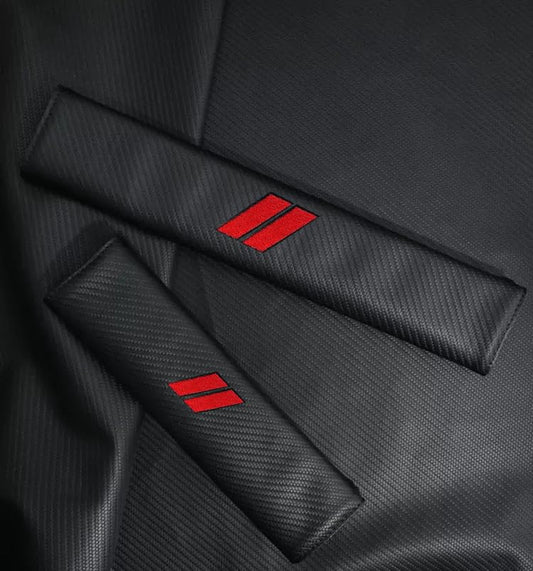 2PCS Car Seat Belt Cover for Dodge, Carbon Fiber Seatbelt Shoulder Protection, Soft Car Seat Belt Strap Cushion Protect Your Neck and Shoulder, Car Accessories Seat Belt Pad for Car Truck (Black) - color: QCHJ-001