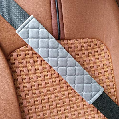4 Pack Universal Car Seat Belt Pads, Adult Seat Belt Shoulder Strap Covers Harness Pad for Car/Bag,Soft Comfort Helps Protect You Neck Shoulder from The Seat Belt Rubbing（Gray） - color: gray