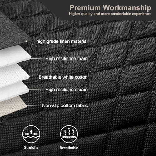 West Llama Linen Car Seat Covers,Bottom Seat Covers for Cars Include 1 Piece Front Driver Seat Pad Mat Universal Fits 90% Vehicles,SUVs,Cars,Sedans(1Piece-Black) - color: A-Black, size: 1 Front Bottom Seat Covers