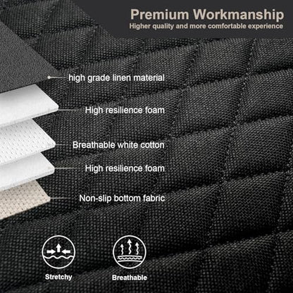 West Llama Linen Car Seat Covers,Bottom Seat Covers for Cars Include 2 Piece Front Driver Seat Pad Mat Universal Fits 90% Vehicles,SUVs,Cars,Sedans(2Piece-Black) - color: B-Black, size: 2 Front Bottom Seat Covers