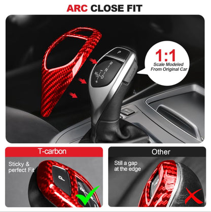 Real Glass Fiber Gear Shift Konb Cover Trim Protector Compatible with BMW F20 F21 F22 F23 F30 F32 F33 F34 F35 F36 F06 F12 F13 F25 F26 F15 F16 GT3 I8 Interior Accessories(2010-2020) - Glossy Red - color: Red
