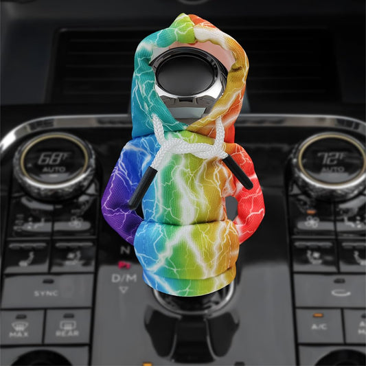 DXNQ Car Gear Shift Hoodie Cover, Fashionable Gear Shift Knob Hoodie Protector, Upgraded Funny Gear Shift Hoodie Decoration for Most Manual Shift Knobs, Interior Car Accessories (Lightning) - color: Lightning