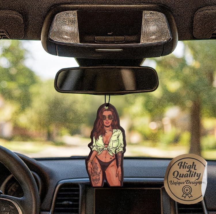 Funny Naughty Unique Car Air Fresheners Scented With Premium Oils By Fresh Fresheners (Sexy Tattoo Woman) - color: Sexy Tattoo Woman