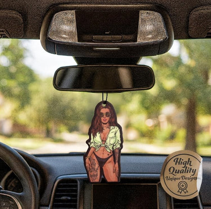 Funny Naughty Unique Car Air Fresheners Scented With Premium Oils By Fresh Fresheners (Sexy Tattoo Woman) - color: Sexy Tattoo Woman