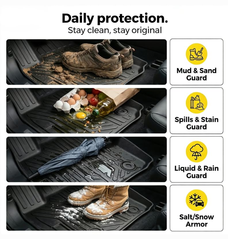 YQ Floor Mats for 2018-2024 BMW X3 G01 30i M40i X3M F97, BMW X3 Accessories Custom Fit 3D TPE Waterproof Anti-Slip Odorless Heavy Duty All Weather Full Set Car Mats Front&Rear 2 Row Floor Liners - size: For BMW X3 2018-2024