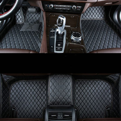 All-Weather car Floor Mats-Suitable for 98% of car Models Watherproof Leather car Floor mat (Black) - color: Black