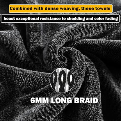 Car Drying Towel (36"x 24"/3ft x 2ft), 2 Pack Ultra Absorbent Microfiber Drying Towels for Cars, Leave No Streaks, Scratches or Water Spots, Extra Large Drying Towels Car Detailing for Cars