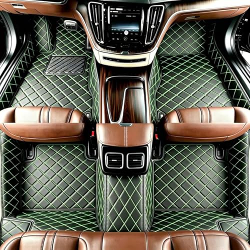 Personalized Floor Mats for Cars, Luxury Car Mats - Anti-Slip Set, Full Coverage for Sedans, Trucks, SUVs (Black, Green) - color: Black green