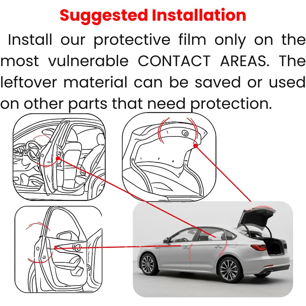 2 Door Edge Guard Made with Paint Protection Film, Scotch Guard, PPF 8mil Precut Strips, Universal Fit Cars, Truck, SUV, Clear Tape, Door Protector, Car Accessories Upromax - size: Door Edge/Clear/2 Doors
