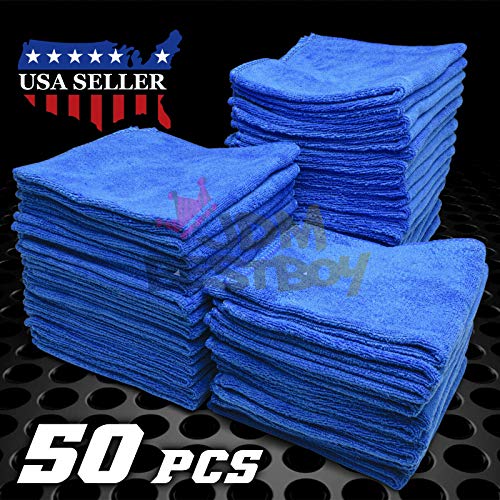 JDMBESTBOY 50Pcs Microfiber Cleaning Cloth Towel Rag Car Polishing No Scratch Auto Detailing Multi-Purpose Kitchen - size: 50 PCs