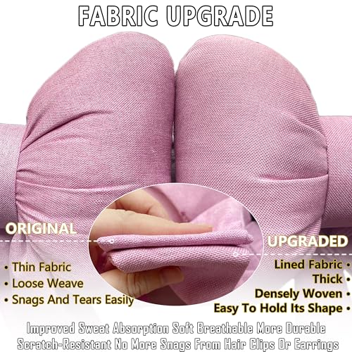 Car Seat Neck Pillow Elegant Bow Car Headrest Pillow Set - Cotton Linen Neck Cushion Universal Fit for Women Comes with 2 Seat Belt Covers (Black Set 4Pcs) - color: Black Set 4pcs