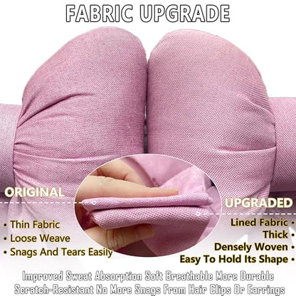 Car Seat Neck Pillow Elegant Bow Car Headrest Pillow Set - Cotton Linen Neck Cushion Universal Fit for Women Comes with 2 Seat Belt Covers (Red Set 4Pcs) - color: Red Set 4pcs