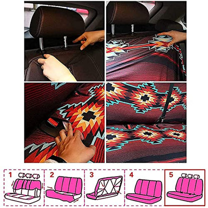 Goth Car Seat Covers Witchcraft Sun and Moon Print Bench Seat Covers for Trucks Universal Rear Seat Covers for Cars SUVs Sedan Split 2 Pack, Black - color: 1 Sun and Moon