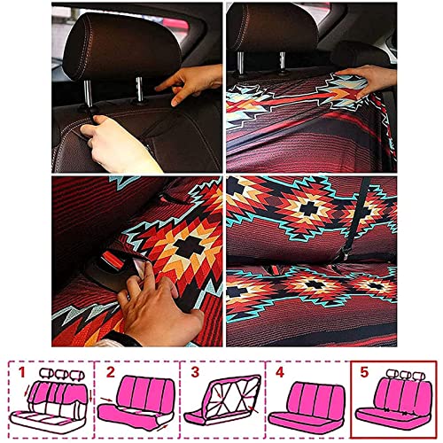 3D Snow Wolf Print Car Seat Covers for SUV Rear Seat Protector Truck Bench Seat Cover Animals Car Accessories Stretch 2 Pack - color: 1 Snow Wolf