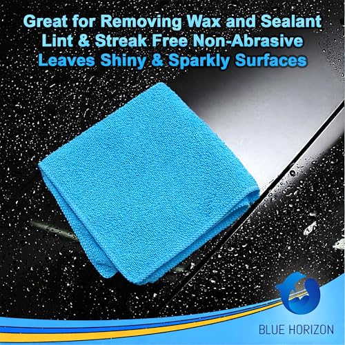 Blue Large Microfiber Cleaning Towels, 36-Pack Dual-Sided Ultra Soft Plush Washcloth, Professional Grade Premium Microfiber Car Cleaning Cloths, Car, Household and Commercial (Sky Blue, 16" X 16") - color: Sky Blue, size: 16" x 16"