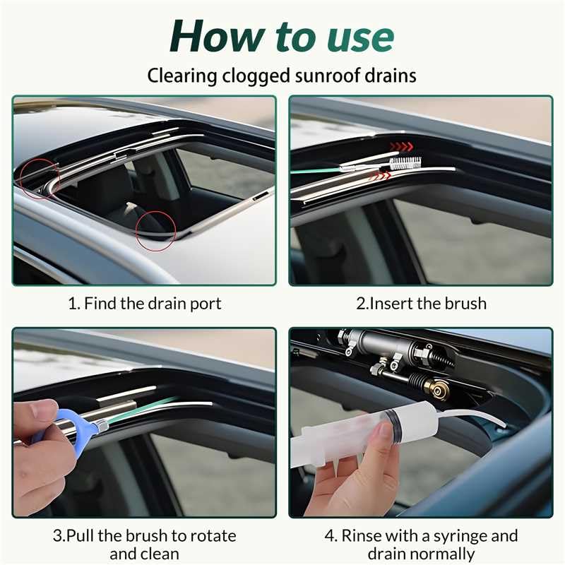 Auto Sunroof Cleaning Tool, 3Pcs 120 Inch Long Flexible Pipe Brush,3 Pcs 7.9 Inch Tube Cleaner Brush Perfect for Car Sunroof, Windshield Wiper Drain Hole