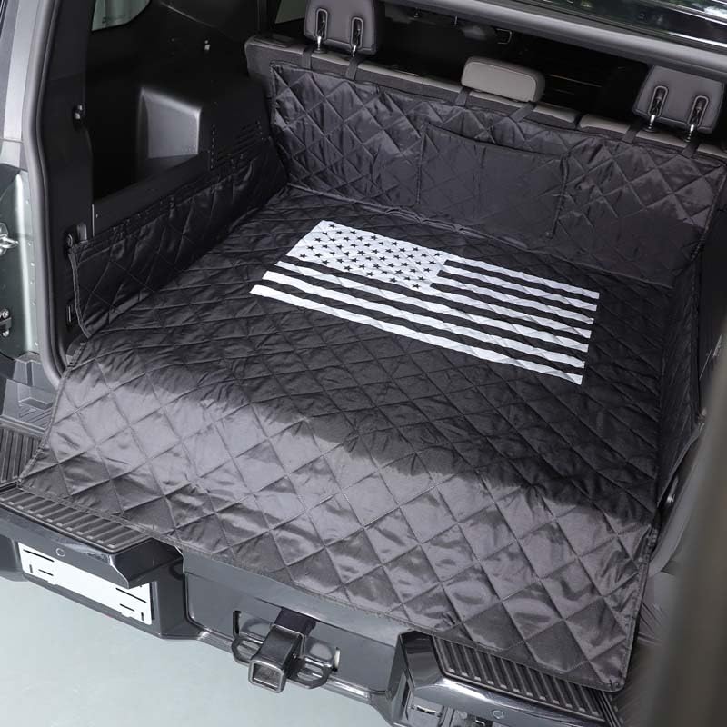All-Protection Cargo Mat Liner for Hummer EV Accessories Rear Trunk Floor Mat Cargo Liner for Dogs for Hummer EV SUV 2024 2025 2026 Heavy Duty 3D Nonslip Waterproof Protect (SUV/American Flag) - style: SUV/American Flag