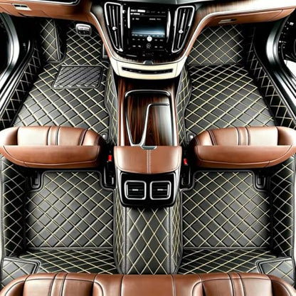 Personalized Floor Mats for Cars, Full Coverage Luxury Mats, Anti-Slip Set, Custom Fit for 99% of Sedan, Trucks, SUVs (Black Yellow) - color: Black yellow