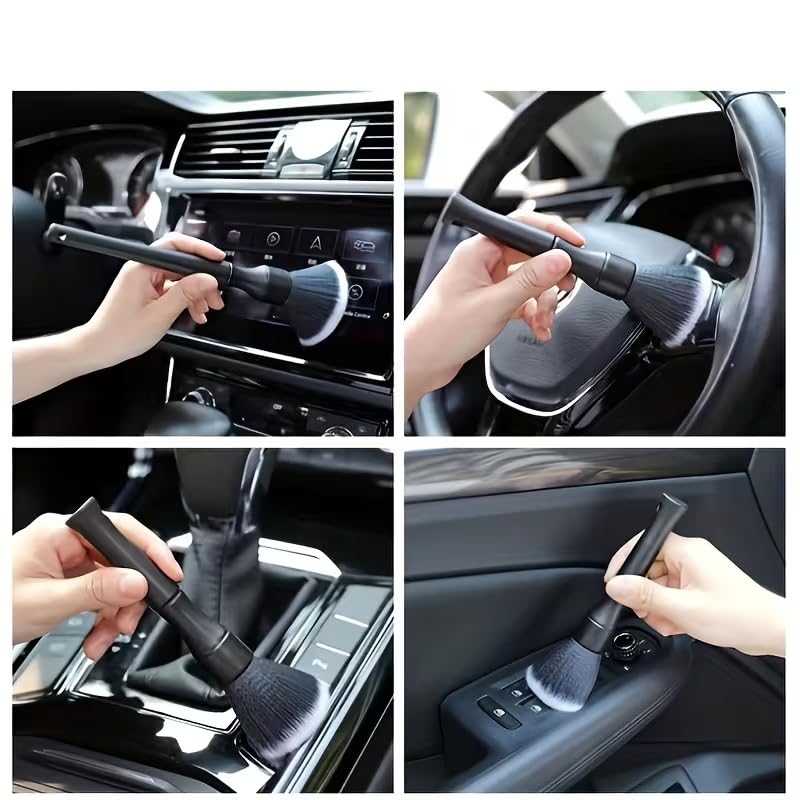 Car Interior Cleaning Brush with Soft Bristles - Dashboard & Vent Detail Brush Set, Dust Removal Tool for Car, Home, and Electronics - Durable Plastic, Ideal Christmas