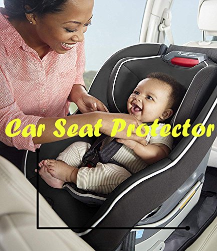Big Ant Car Seat Protector, Thick Padding Protection for Child & Baby Cars Seats, Dog Mat, Non Slip and Waterproof Protects Automotive Vehicle Upholstery with Extra Storage Pocket (Black)