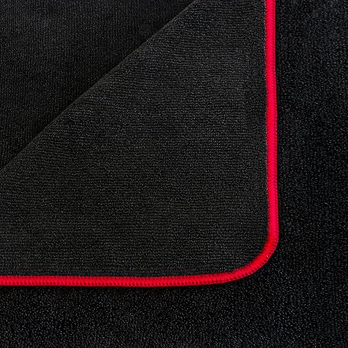 Detailer's Preference Dual Pile 400 GSM Microfiber Towels with Red Trim, All-Purpose Terry Weave Cleaning Cloths for Auto, Home, Boat, Scratch-Free & Reusable, 16x24 Inches, 12-Pack - color: Black With Red Trim