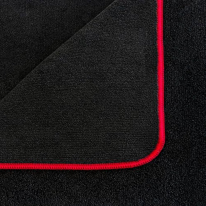 Detailer's Preference Dual Pile 400 GSM Microfiber Towels with Red Trim, All-Purpose Terry Weave Cleaning Cloths for Auto, Home, Boat, Scratch-Free & Reusable, 16x24 Inches, 12-Pack - color: Black With Red Trim