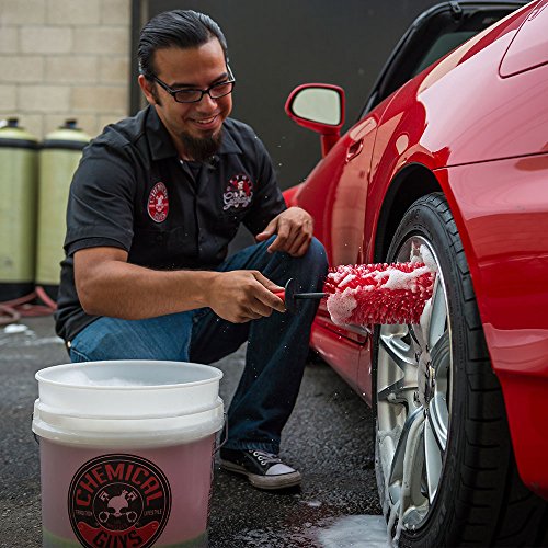Chemical Guys Red Rocket Detailing Brush - Flexible Long-Reach Wheel and Rim Cleaning Tool for Cars, Trucks, SUVs, Motorcycles, and RVs - Safely Cleans Tight Spaces, Spokes, and Crevices - size: , 1 Pack, style: Red Rocket