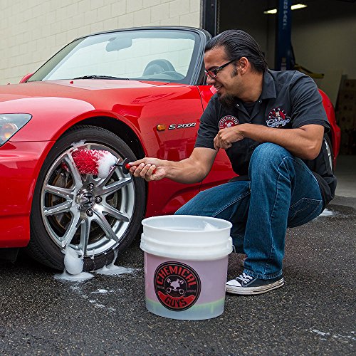 Chemical Guys Red Rocket Detailing Brush - Flexible Long-Reach Wheel and Rim Cleaning Tool for Cars, Trucks, SUVs, Motorcycles, and RVs - Safely Cleans Tight Spaces, Spokes, and Crevices - size: , 1 Pack, style: Red Rocket