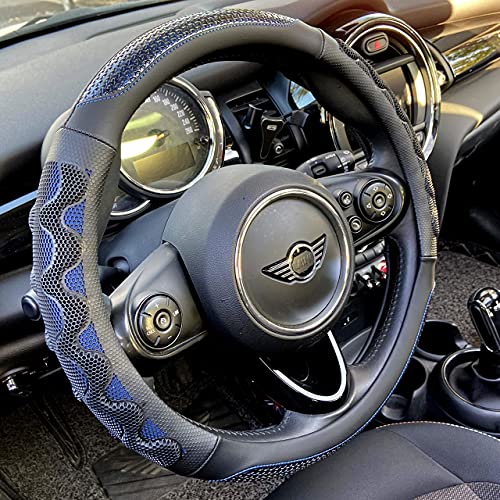 PINCTROT Small Size Steering Wheel Cover Great Grip with 3D Honeycomb Anti-Slip Design, 14 Inch (Blue) - color: 4.Blue, size: Small Size[14''-14 1/4'']