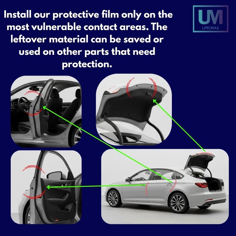 5 Door Edge Guard Upromax Made with Paint Protection Film, 5 Car Door Handle Cup, Scotch Guard, PPF Precut, Universal, PPF, Protector, Clear Self-Healing Anti Scratch Guard (Door and Handle Set) - size: Door Edge and Handle Cup Clear Set