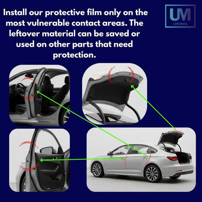 5 Door Edge Guard Upromax Made with Paint Protection Film, Scotch Guard, PPF 8mil Precut Strips, Universal Fit Cars, Truck, SUV, Clear Tape, Door Protector, Car Accessories Upromax - size: Door Edge/Clear/5 Doors