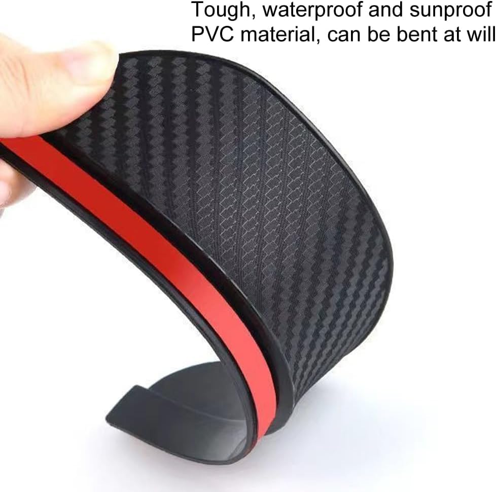 Car Rear View Mirror Rain Visor Guard, Auto Side Mirror Rain Eyebrow Cover,Mirror Visor Guard for Most Car, Truck and SUV,Carbon Fiber (2Pack)