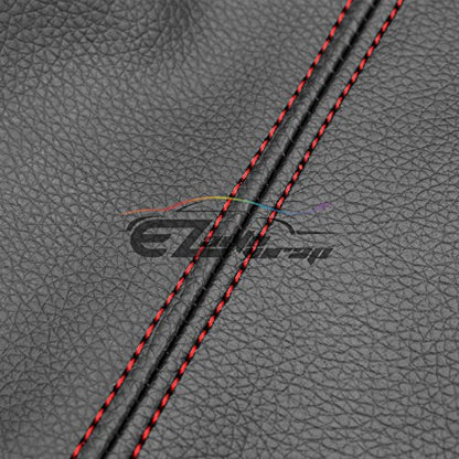 EZAUTO WRAP Universal Shift Knob Shifter Boot Cover Black with Red Stitches PVC Leather MT at Sport PVC Leather - color: With Red Stitches