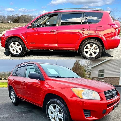 Tape On Window Visors Rain Guards Car Sun Shade Vent for 2006-2012 Toyota RAV4,Side Window Vent Wind Deflectors & Visors,Sun Visor for Car,Smoke 4-Pieces Set - size: 2006-2012 RAV4