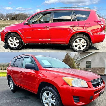 Tape On Window Visors Rain Guards Car Sun Shade Vent for 2006-2012 Toyota RAV4,Side Window Vent Wind Deflectors & Visors,Sun Visor for Car,Smoke 4-Pieces Set - size: 2006-2012 RAV4