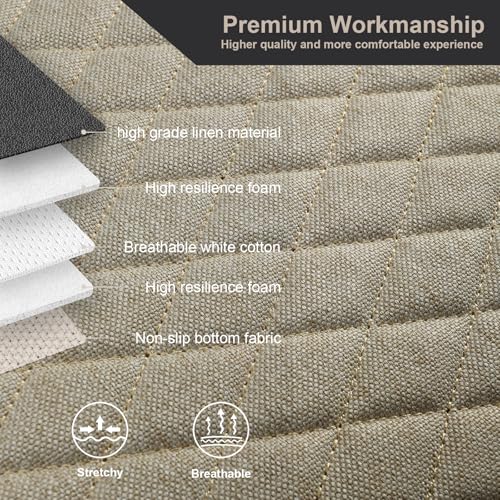 West Llama Linen Car Seat Covers,Bottom Seat Covers for Cars Include 2 Piece Front Driver Seat Pad Mat Universal Fits 90% Vehicles,SUVs,Cars,Sedans(2Piece-Beige) - color: B-Beige, size: 2 Front Bottom Seat Covers