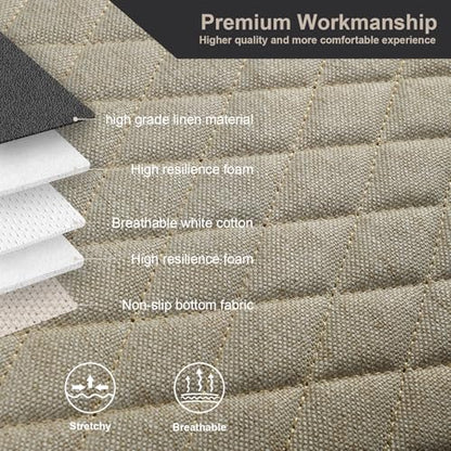 West Llama Linen Car Seat Covers,Bottom Seat Covers for Cars Include 2 Piece Front Driver Seat Pad Mat Universal Fits 90% Vehicles,SUVs,Cars,Sedans(2Piece-Beige) - color: B-Beige, size: 2 Front Bottom Seat Covers