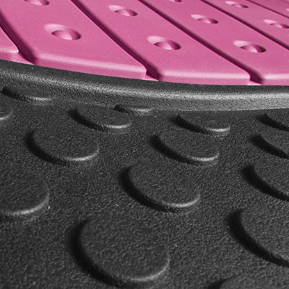 Automotive Floor Mats Pink Climaproof for All Weather Protection Universal Fit Heavy Duty Rubber fits Most Cars, SUVs, and Trucks (Full Set Trim to Fit) FH Group F11500PINK - color: pink