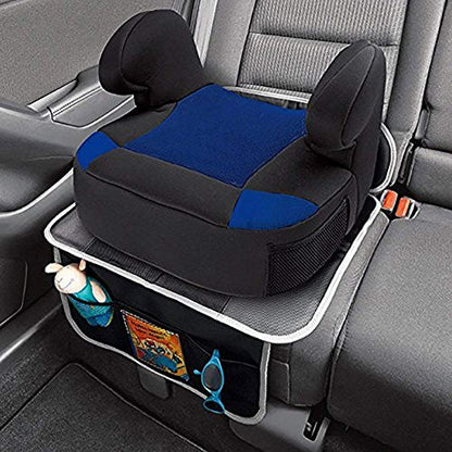 Big Ant Car Seat Protector, Thick Padding Protection for Child & Baby Cars Seats, Dog Mat, Non Slip and Waterproof Protects Automotive Vehicle Upholstery with Extra Storage Pocket (Black)