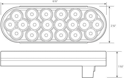 All Star Truck Parts 6" Oval LED Recessed Amber Strobe Light, 24 LED DOT/SAE Approved & Marked, Waterproof, Super Bright High Powered Strobe for Towing (2PC Without Grommet) - size: 2pc Without Grommet